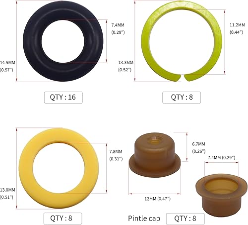 Miniatura 7 de HiSport Kits de servicio de reconstrucción de inyectores de combustible para motores EV1 universales juntas tóricas de inyector, espaciadores de