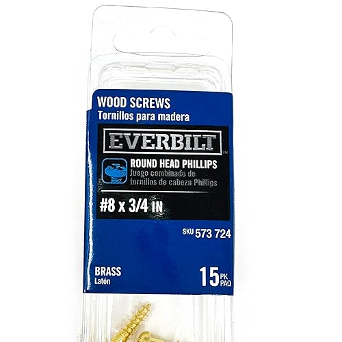 Miniatura 6 de 15 tornillos Phillips Drive de latón para madera #10 x 1 pulgada, cabeza redonda