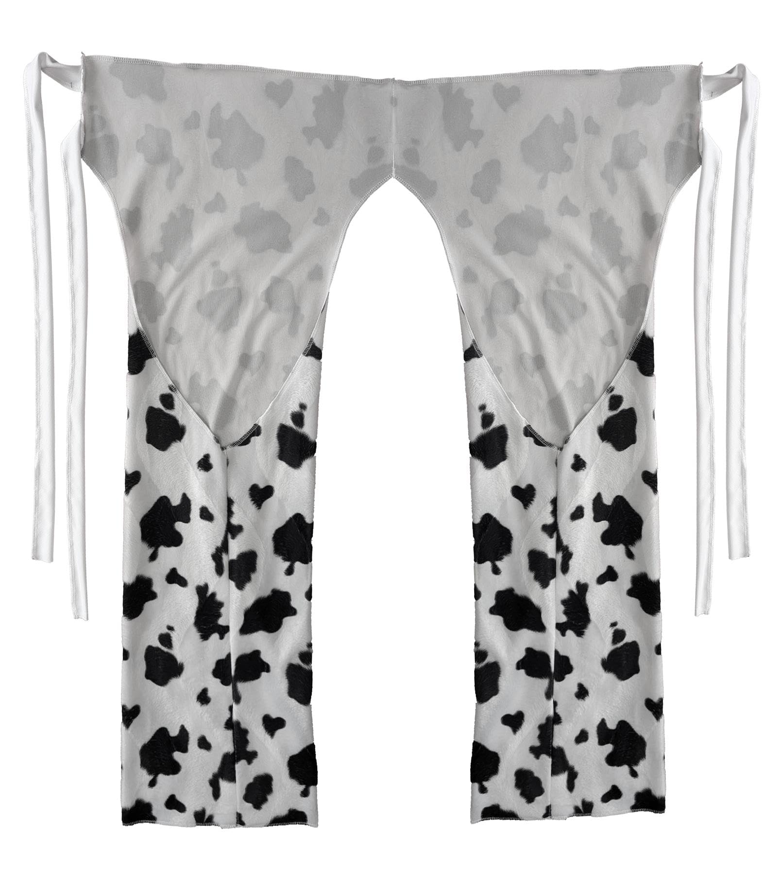 The Dragons Den Adults Womens Cowgirl Western Chaps Shaps Chaparreras Wild West Fancy Dress Costume Accessory [Cow Print L-XL]