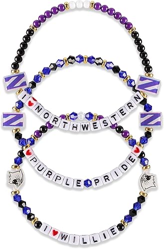 Miniatura 41 de FOCO NCAA unisex-adulto Paquete de 3 Pulseras de la Amistad con Cuentas con Logotipo de Equipo Universitario de la NCAA Oficialmente Licenciadas