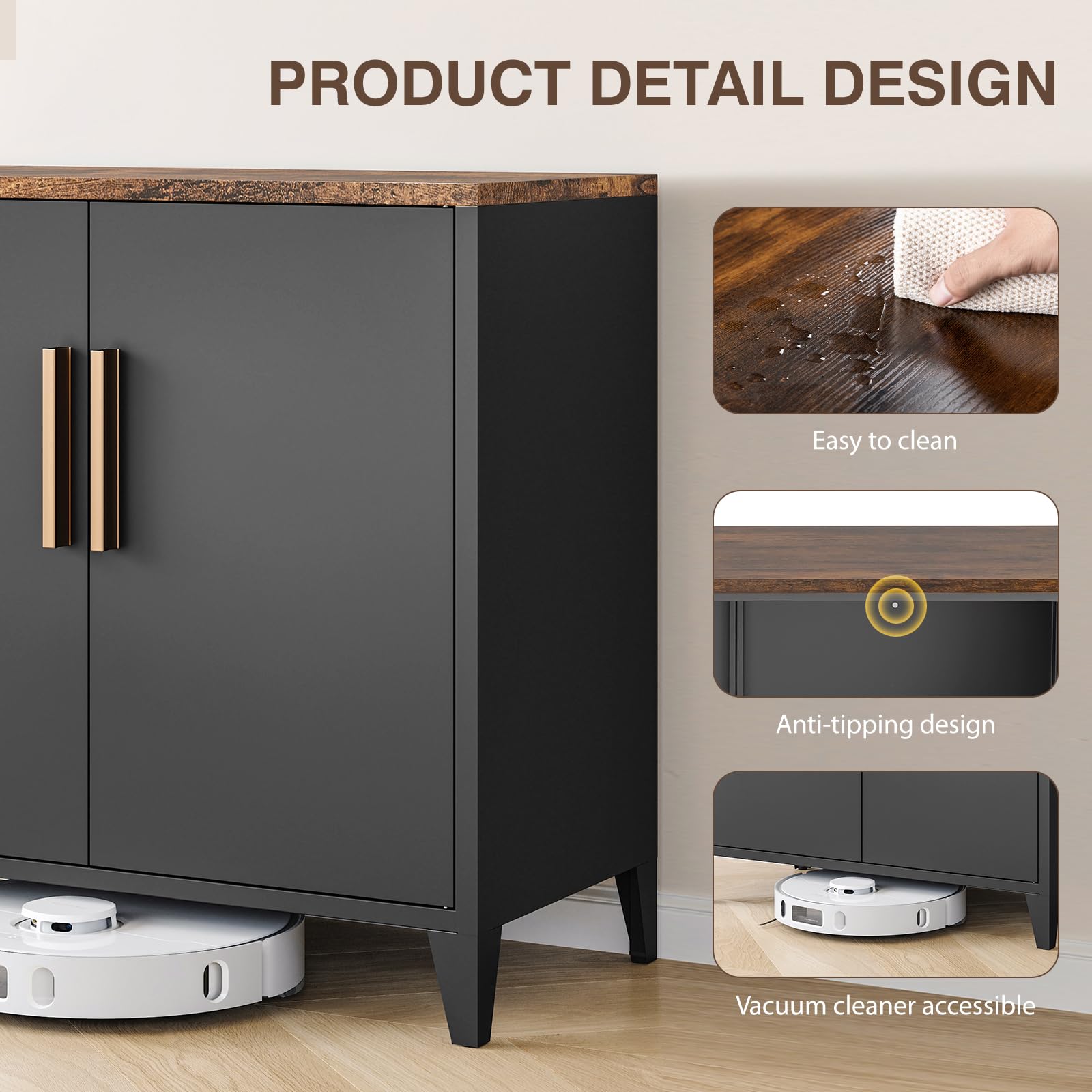 Sightlife Armadio in metallo, mobili da esterno, credenza in metallo, da cucina, da balcone, da giardino, da corridoio, ripiano regolabile, 40 x 80 x 76 cm