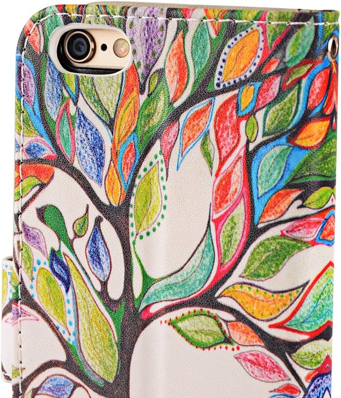UrSpeedtekLive iPhone 6S Plus Case, iPhone 6 Plus Case, Premium PU Leather Funny Pattern Case Flip Cover with Card Slots & Stand for Apple iPhone 6 Plus/6s Plus 5.5 Inch, Love Tree