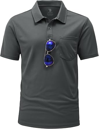 BGOWATU Mens Golf Polo Shirts Short Sleeve Collared Outdoor Tennis Tops