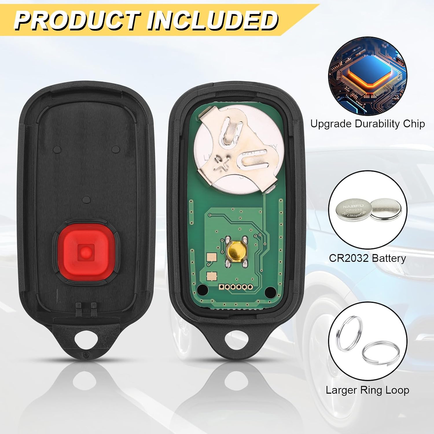 Vurkcy Key Fob Replacement for 2001-06 Toyota Highlander/ 00-06 Celica Echo/ 00-03 Prius/ 01-04 RAV4/ 04-06 Tundra/ 99-09 4Runner/ 2004-2007 xB Remote Control,HYQ12BBX HYQ12BAN,2Pcs