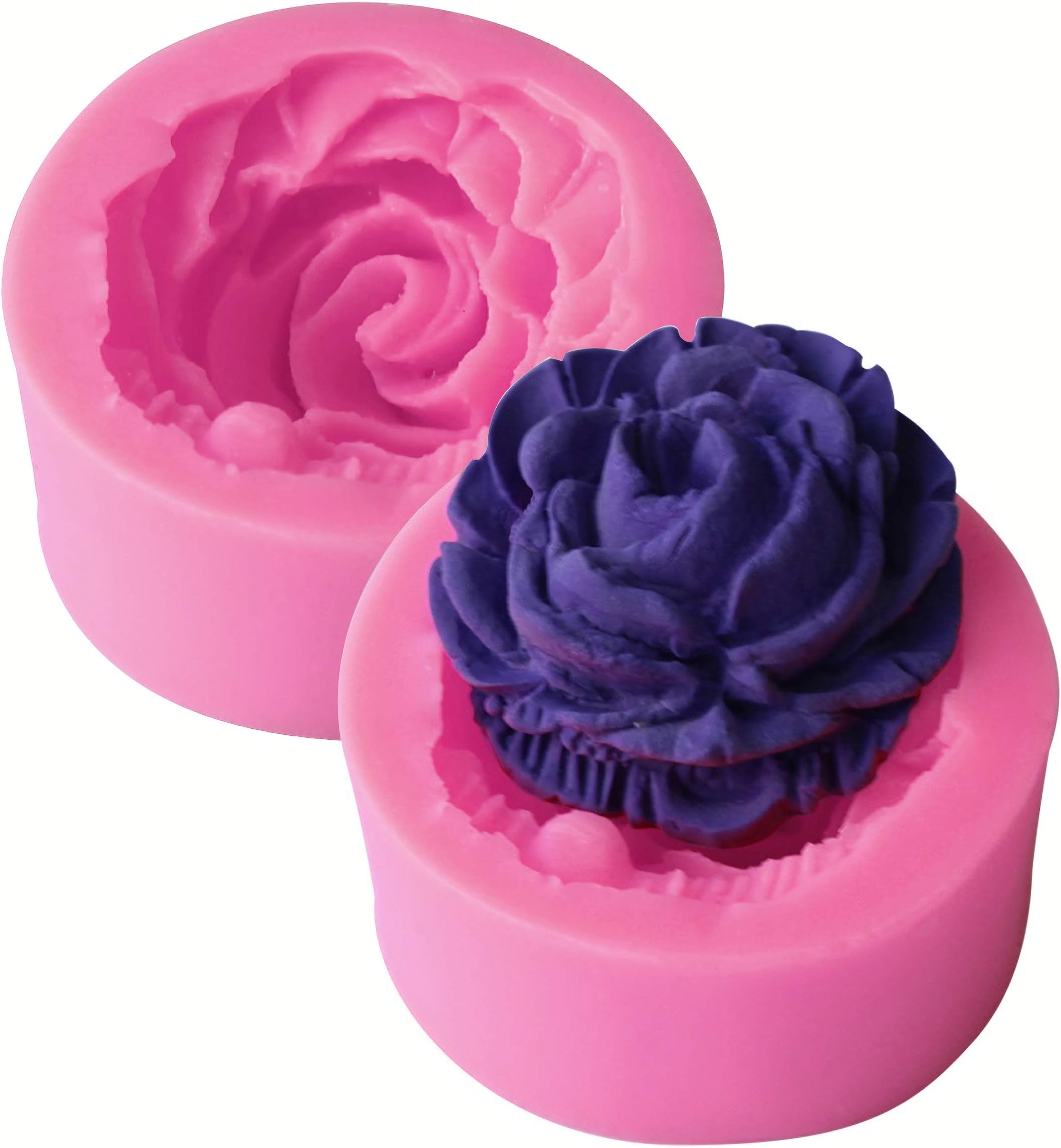 6 Cavity Rose Silicone Mold Flower Molds for Cakes, Soaps