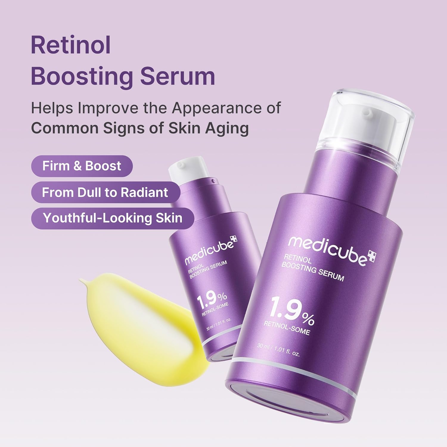 medicube Retinol Boosting Serum | Intensive Firming, Hydration & Plumping Care with Retinol, Peptides & Vitamins | Pore-Refining, Smooth Radiant Skin | Korean Skincare, 1.01 fl. oz - Image 2