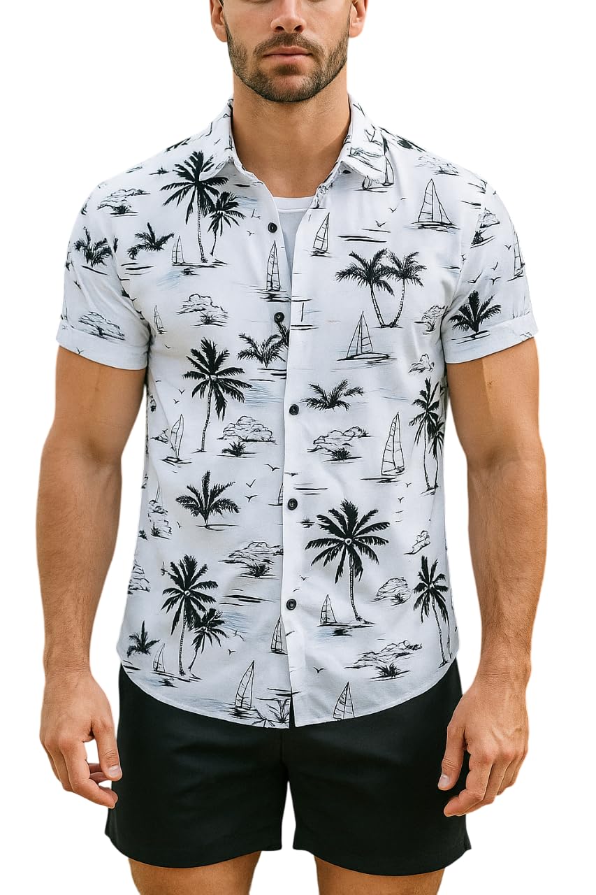 Men's Nightwear || Mens Printed Night Suits || Night Suit Co-Ord Set for Mens White1-image-41