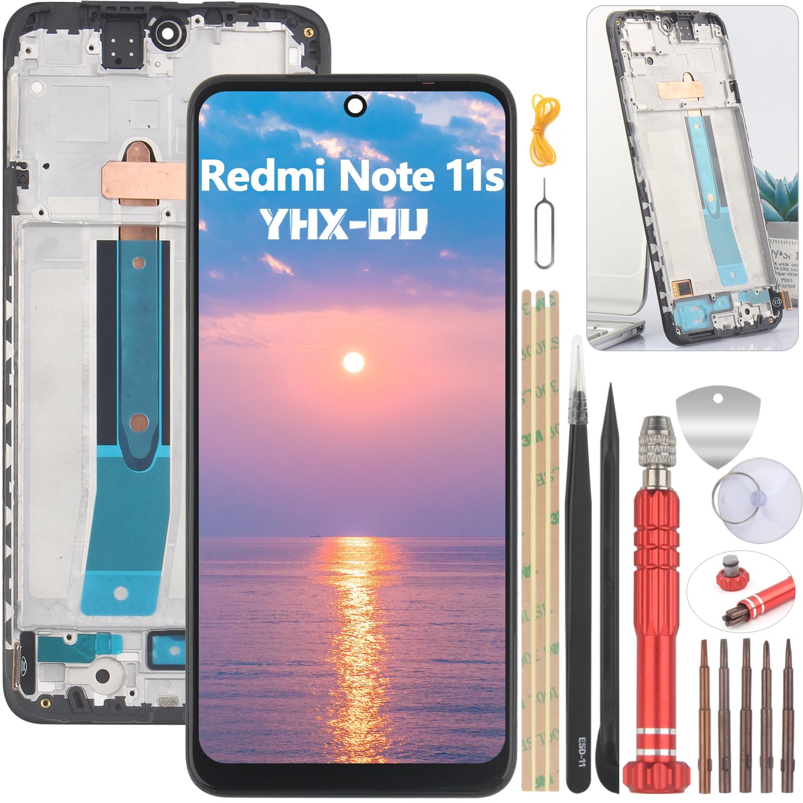 6.43'' Incell Display LCD with Telaio per Xiaomi Redmi Note 11S 2201117SG 2201117SI LCD Schermo Touch Screen Digitizer Assemblea E Strumenti di Installazione
