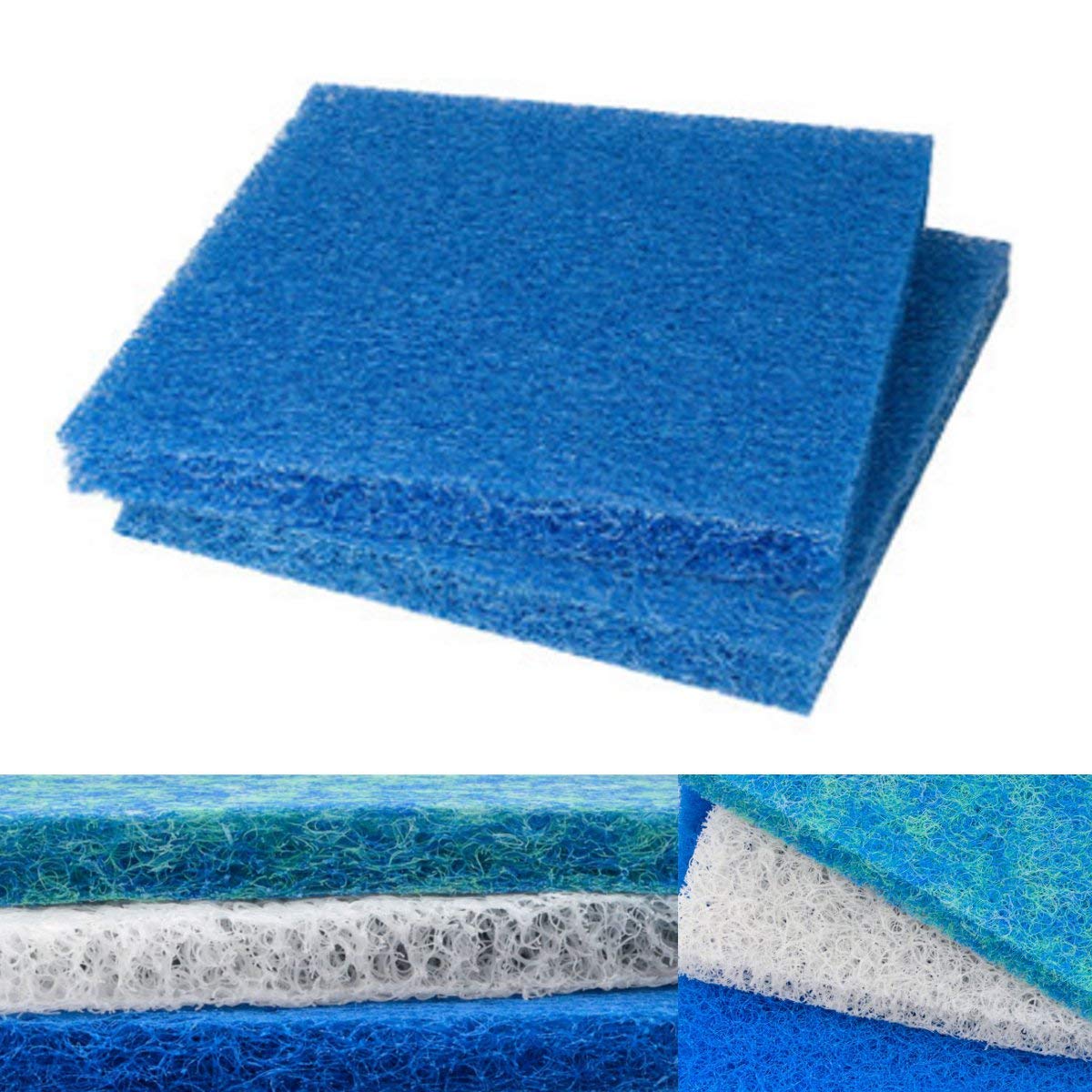 50X50X4Cm Aquarium Biochemical Rattan Cotton Fish Tank Pond Filter Foam Sponge - bianco