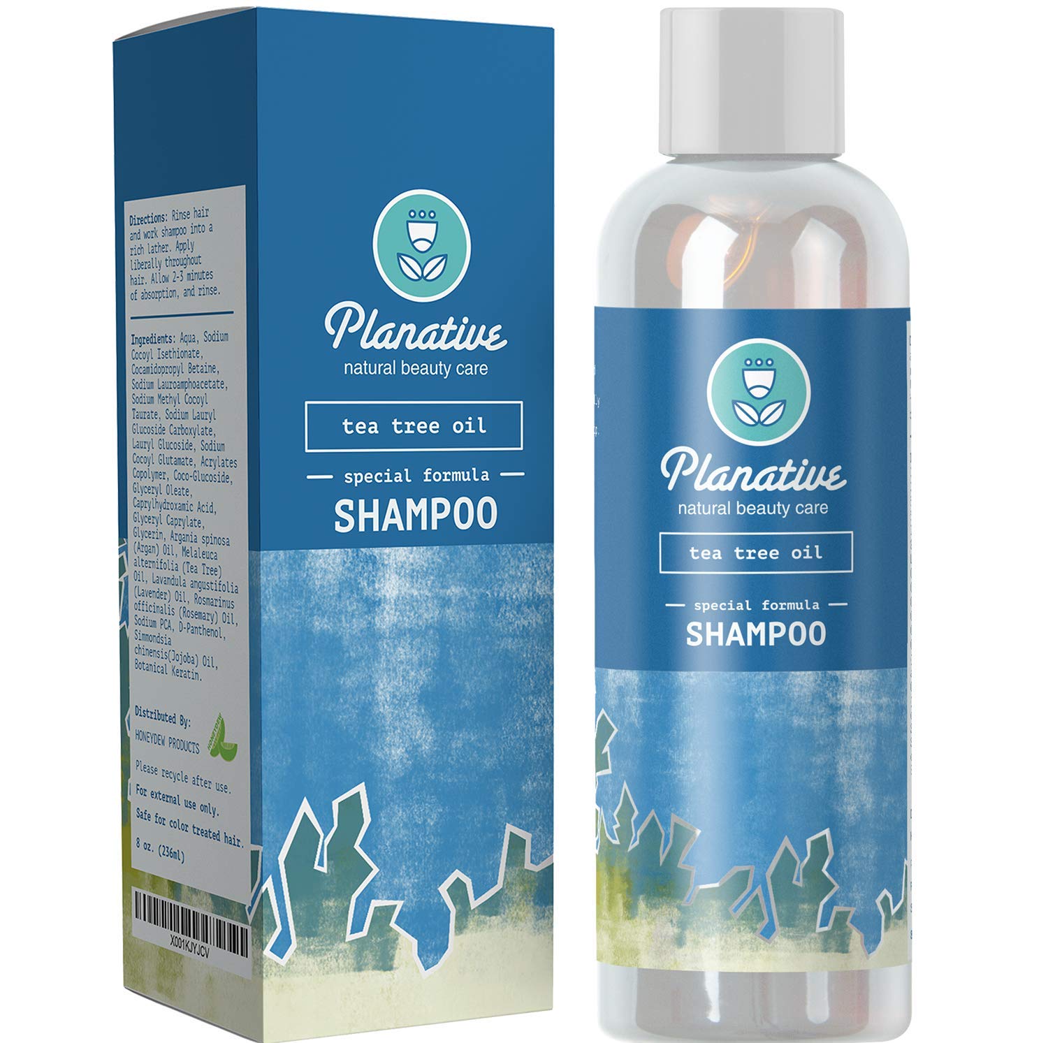 Natural Tea Tree Oil Dandruff Shampoo for Dry Scalp and Oily Hair Pure