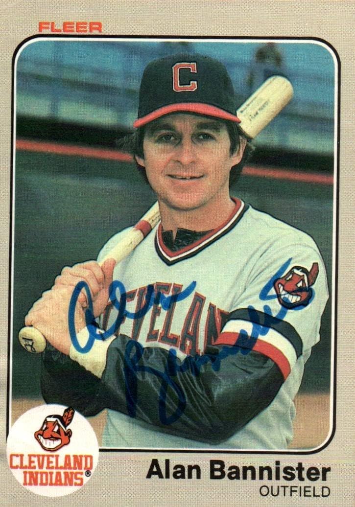 Alan Bannister Autographed On Card Auto Collectible Baseball Card - 1983 Fleer Baseball Card #401 (Indians)