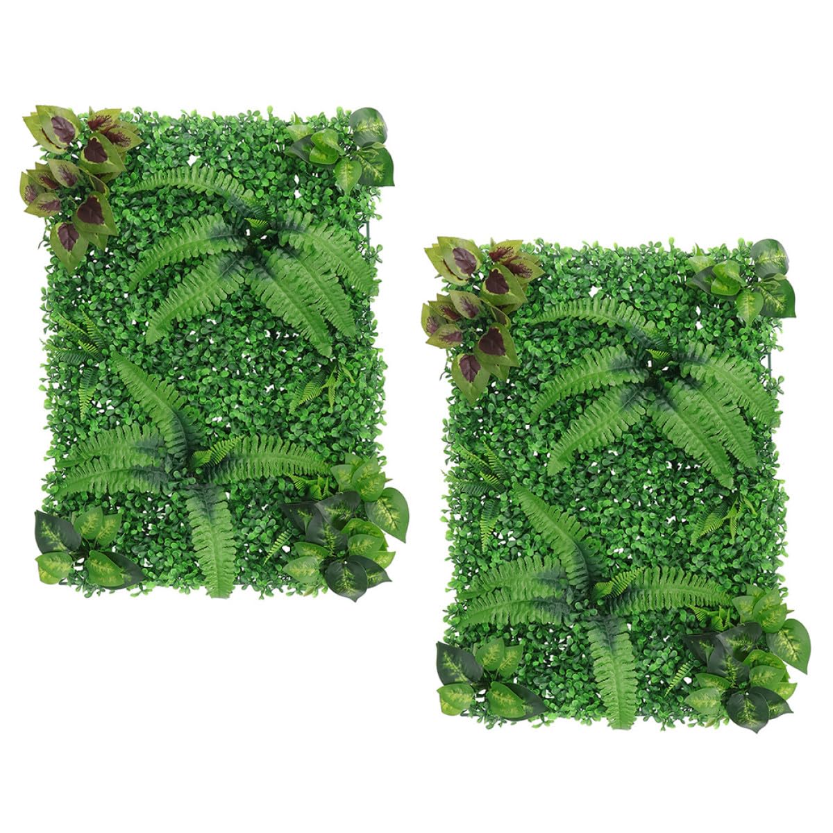 Pannello Muro di Piante Finte 2 Pezzi Verde Plastica per Giardino