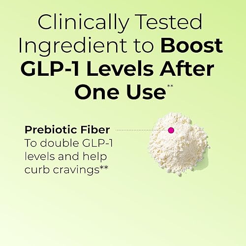 Miniatura 7 de Flatter Me Fiber GLP-1 Booster - Suplemento de fibra para mujeres y hombres, prebióticos y enzimas para soporte de peso, reducir la hinchazón,