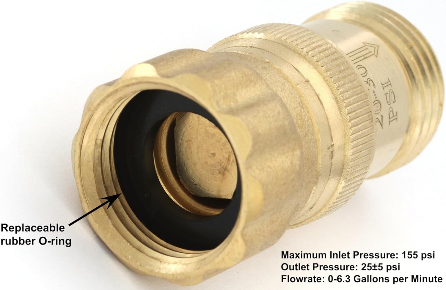 Vibrant Yard Co. Heavy Duty Brass Pressure Regulator 25 PSI for Drip Irrigation System and Soaker Hose with 3/4" Thread Connection