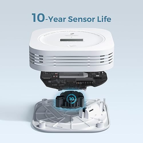 Vista 22 de AEGISLINK Detector de monóxido de carbono y humo interconectado, detector de humo y CO alimentado por batería, alarma inalámbrica interconectada