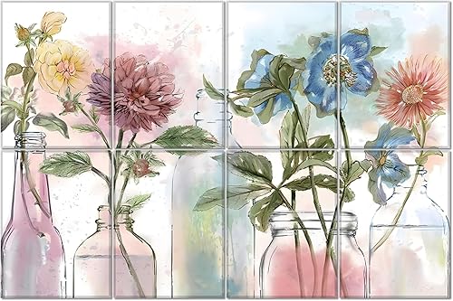 Miniatura 2 de HONORIA Paquete de 8 paneles acústicos artísticos de 48 x 32 pulgadas, paneles de pared autoadhesivos insonorizados, paneles de pared acústicos