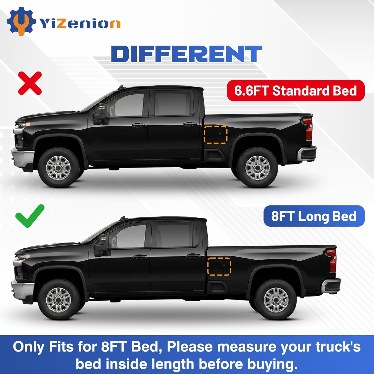 84736200 Fuel Tank Filler Cap Door Compatible with Chevy Silverado 2500HD 3500HD 2020-2025, GMC Sierra 2500HD 3500HD (Only for HD Series 8FT Bed) 2020-2025, Replaces 84673151