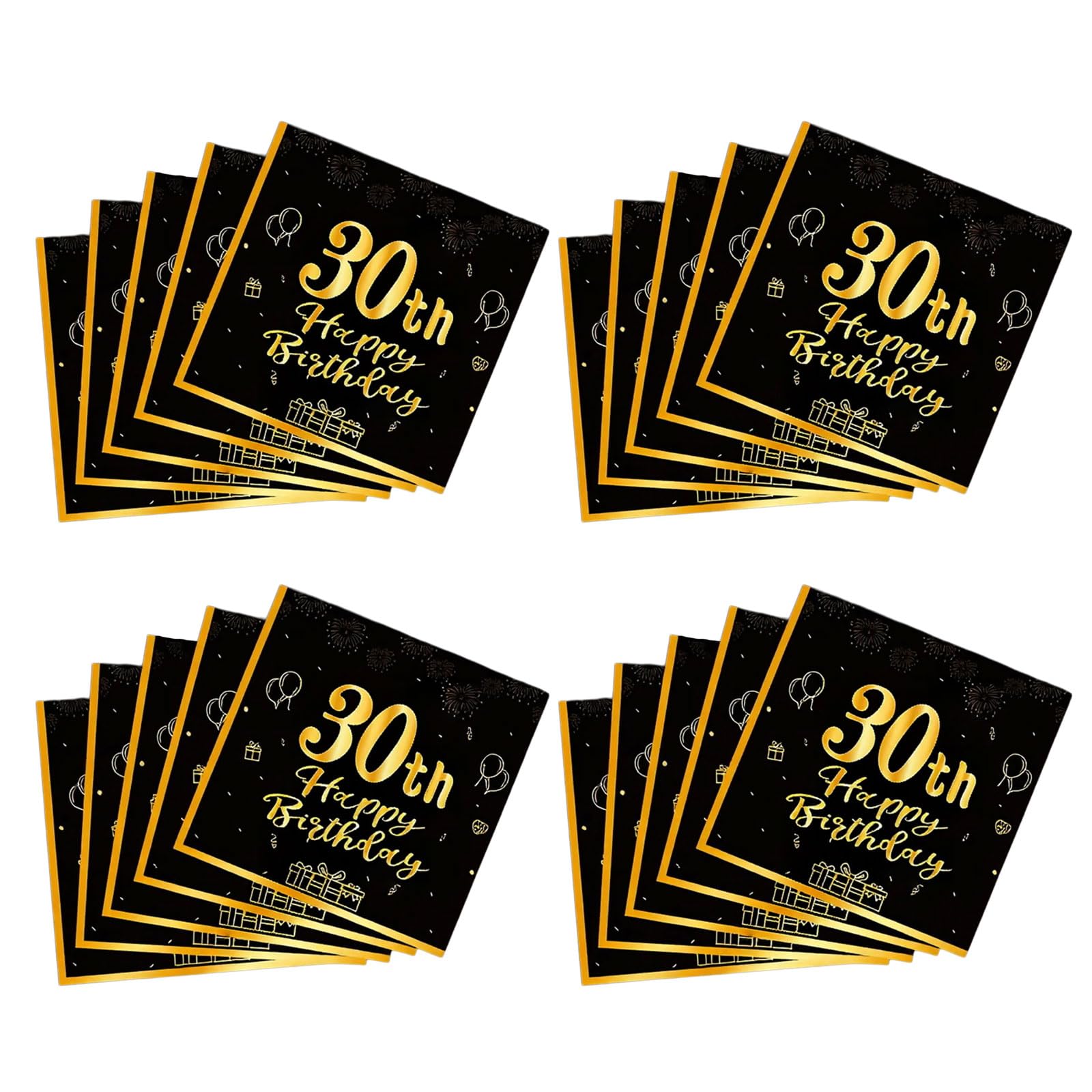 Yhplxyuus Sturdy Black Gold Number Themed Party Accessories Including Napkins and Table Decors Celebration Accessories Baby Birthday Party Essential