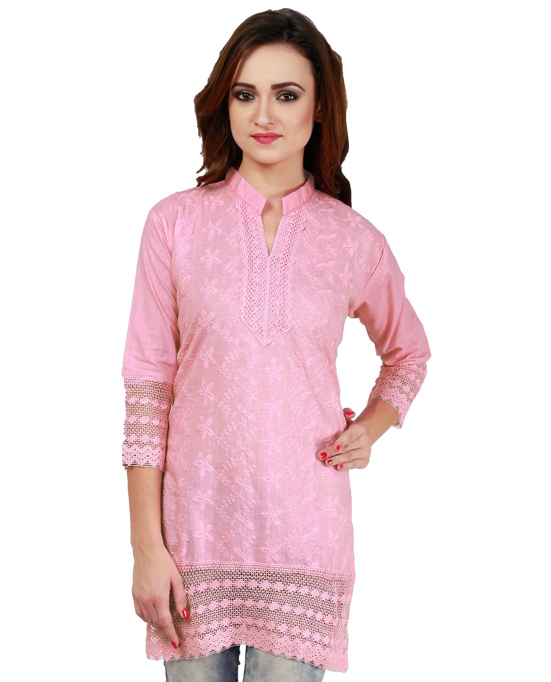 Haniya Women's Chikankari Embroidered Cotton Kurti