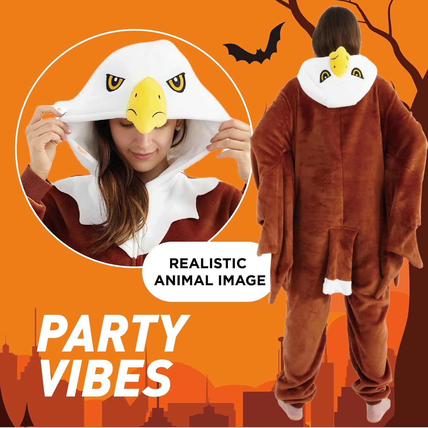 Unisex Adult Onesie Pajamas,Flannel Hooded Sleepwear Halloween Costumes Animal Cosplay Homewear - Image 3