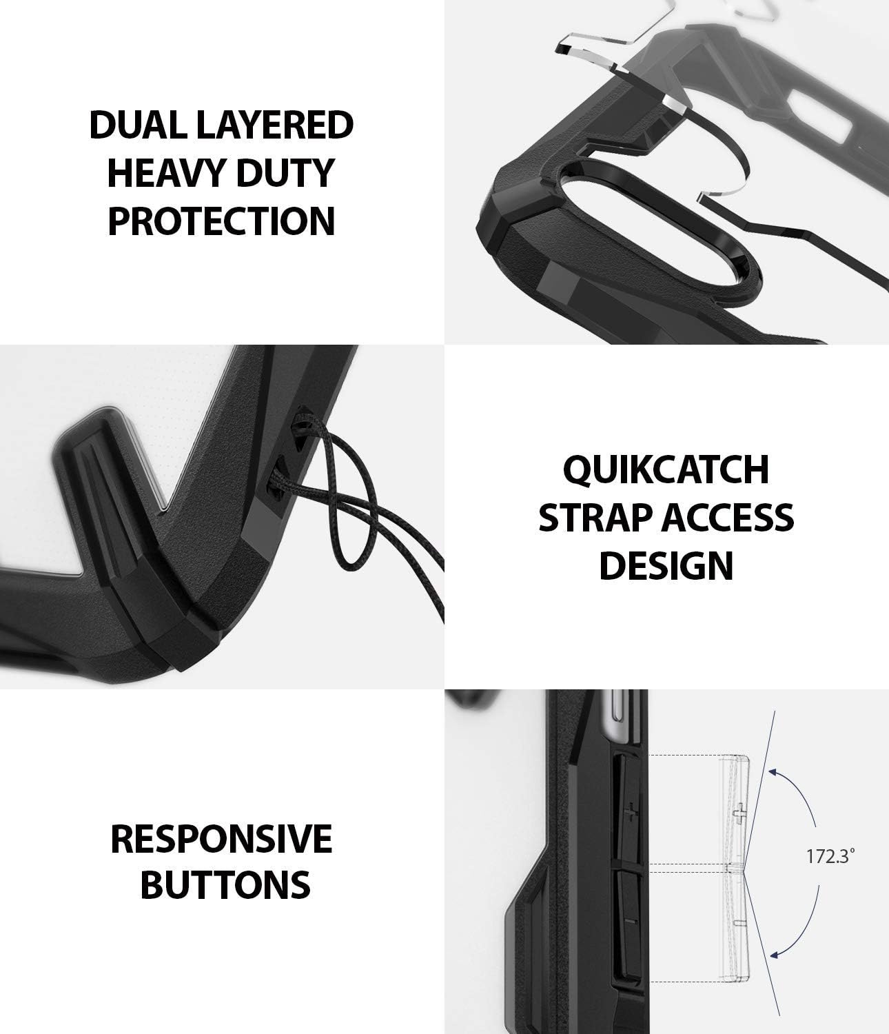 Ringke Fusion X Compatible with iPhone XR Case, Scratch Resistant Invisible PC Barrier Back Cover - Black