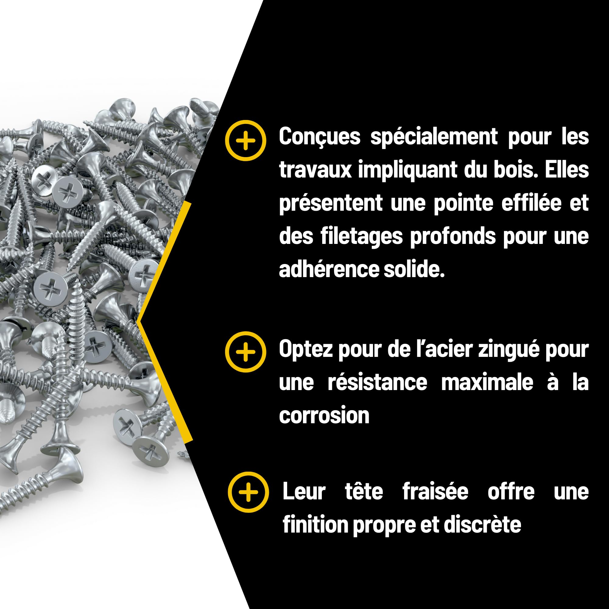 100 Viti Per Legno Torx 5x60mm + Punta T20 - Testa Svasata, Acciaio Zincato, Autofilettanti - Foto 11