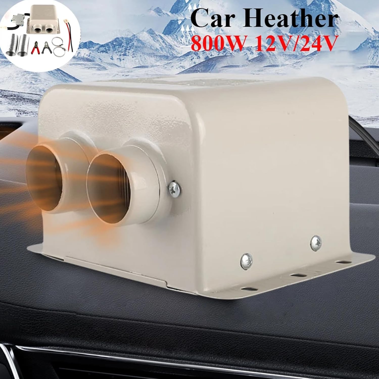 Car Heater Portable Electric Windshield Defogger Window Heater Heating Baffle Dryer Fan Demister Adjustable Temperature