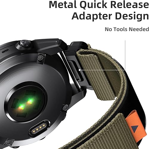 Miniatura 5 de ANCOOL Compatible con Fenix 6Fenix 5Fenix 7Fenix 6 Pro, repuesto para Fenix 7 Pro, Fenix 5 Plus, correa de reloj de nailon de 0.866 in Forerunner