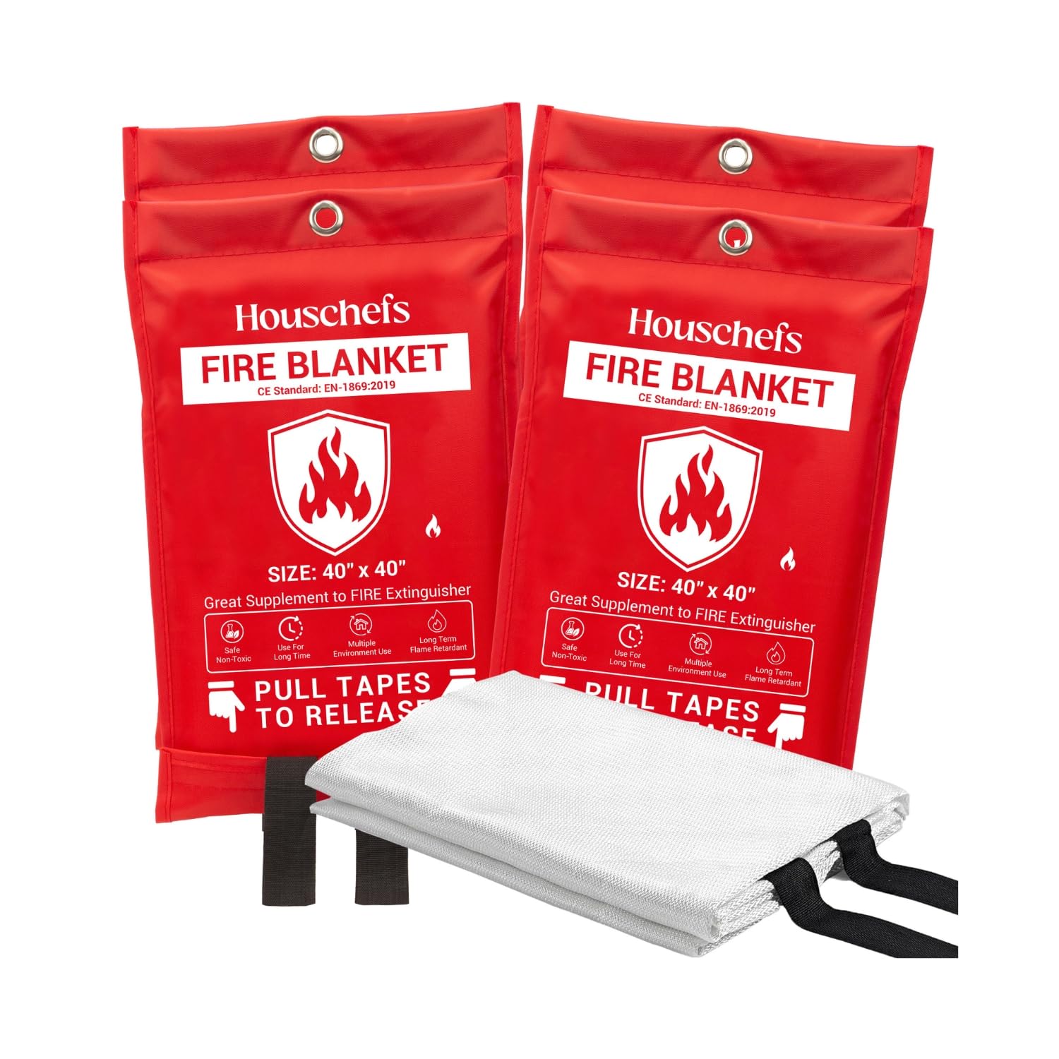 Houschefs Emergency Fire Blanket for Home and Kitchen - 2 Pack - Fire Suppression Blanket for Home Safety, 40” x 40” Firep... - Review, Price and Buying Guide