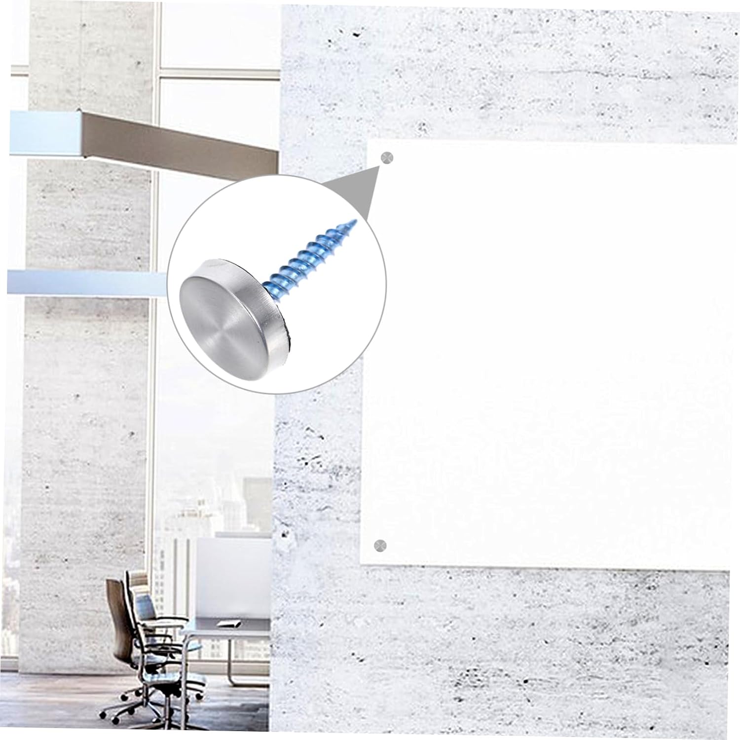 Mirror Decorative Screws Stainless Steel Fasteners with Caps 100Pcs