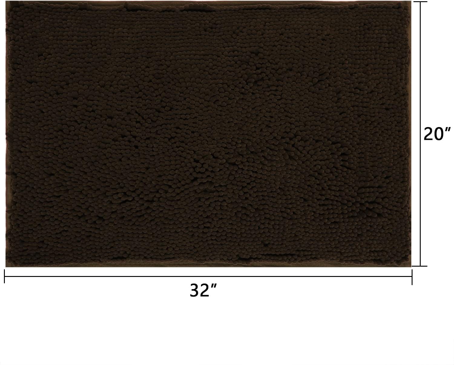 Abilliongo Bathroom Rug Non Slip Bath Mat Chenille Soft Bath Mat for Bathroom Rug Water Absorbent Comfortable 20" x 32