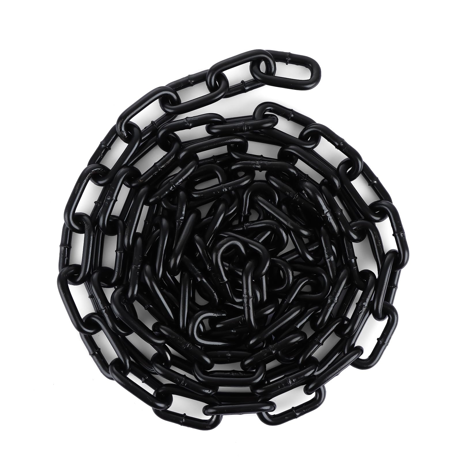 JMIATRY 3 m lange Stahlkette, 8 mm robuste Kettenglieder, schwarzer Karbonstahl, geschweißte Gliederketten für Zauntore, Garagentore, Schaukelketten und Fahrrad-Sicherheitsschloss