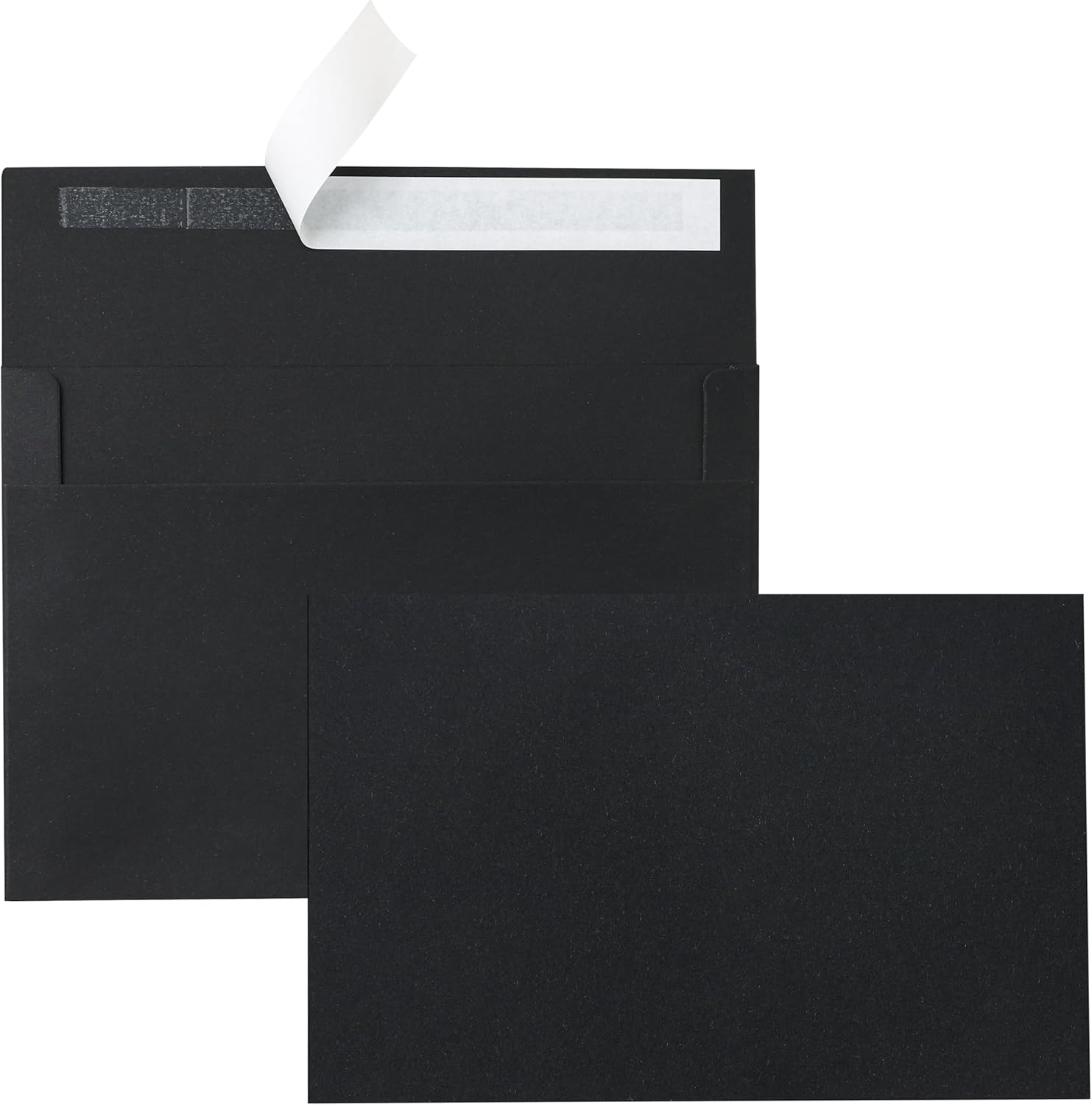 Black Blank Greeting Cards and Envelopes 4 x 6 Heavyweight Flat Cardstock and A4 Envelopes Printable Self Seal 20 Packs for DIY Wedding Invitations, Birthday, Thank You Cards