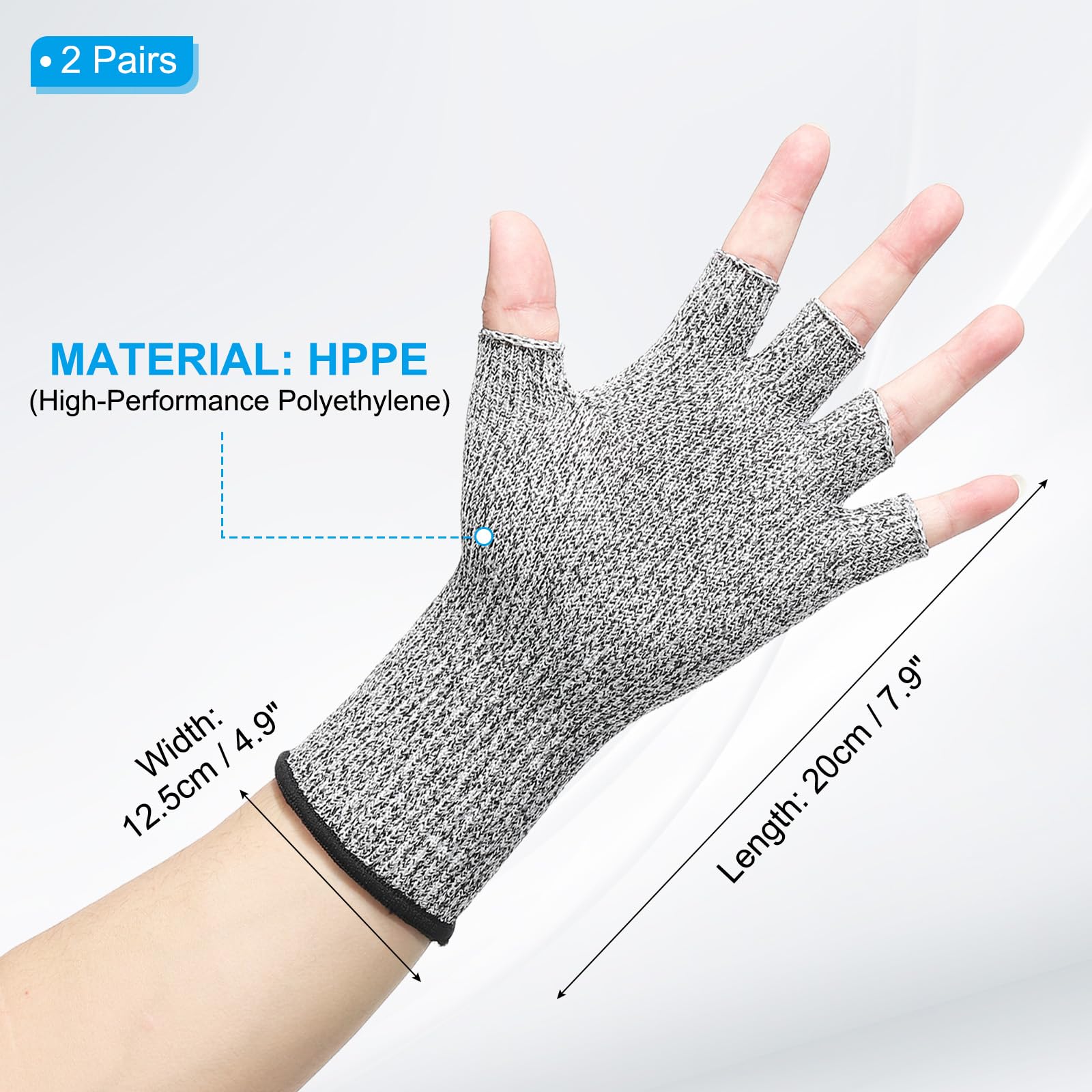 PATIKIL 8 Inch Cut Resistant Sleeves with Finger Grips - Image 2