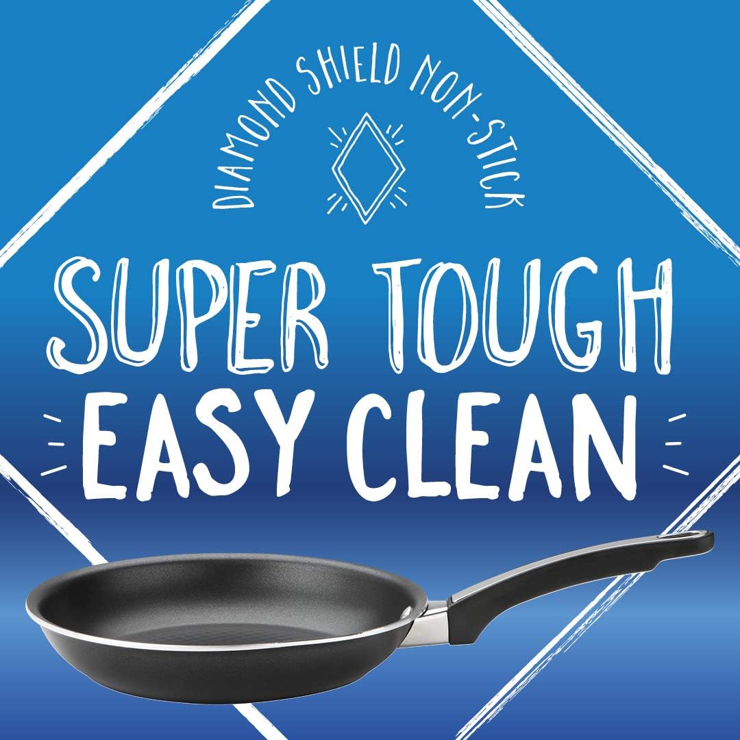 Prestige Diamond Shield Non-Stick 3 Piece pan Set-milkpan, 16 and 18cm saucepans, Aluminium