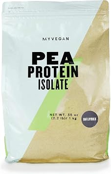 Myprotein - MYVEGAN Pea Protein Isolate Powder - Natural Plant Based Protein Powder - Gluten Free, Sugar Free, Vegan Fitness Nutrition - Recovery w/Amino Acids - Unflavored, 2.2 Lb 40 Servings