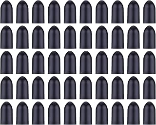 MOTZU 50 Pieces Black Pourer Cap Rubber Liquor Bottle Pour Dispenser Spout Dust Covers, Pour Caps Protection for Liquor Bottles Sauce Bottle Olive Oil (Not Include The Spout)