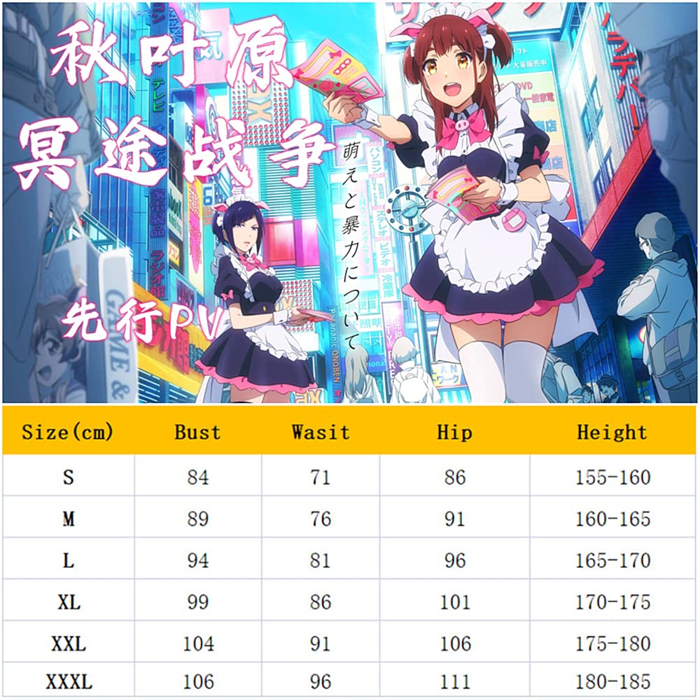 Charous Anime Akiba Maid War Cosplay Wahira Nagomi Kostüm, Lolita Dienstmädchen-Rock, Anzug für Mottoparty, Cosplay