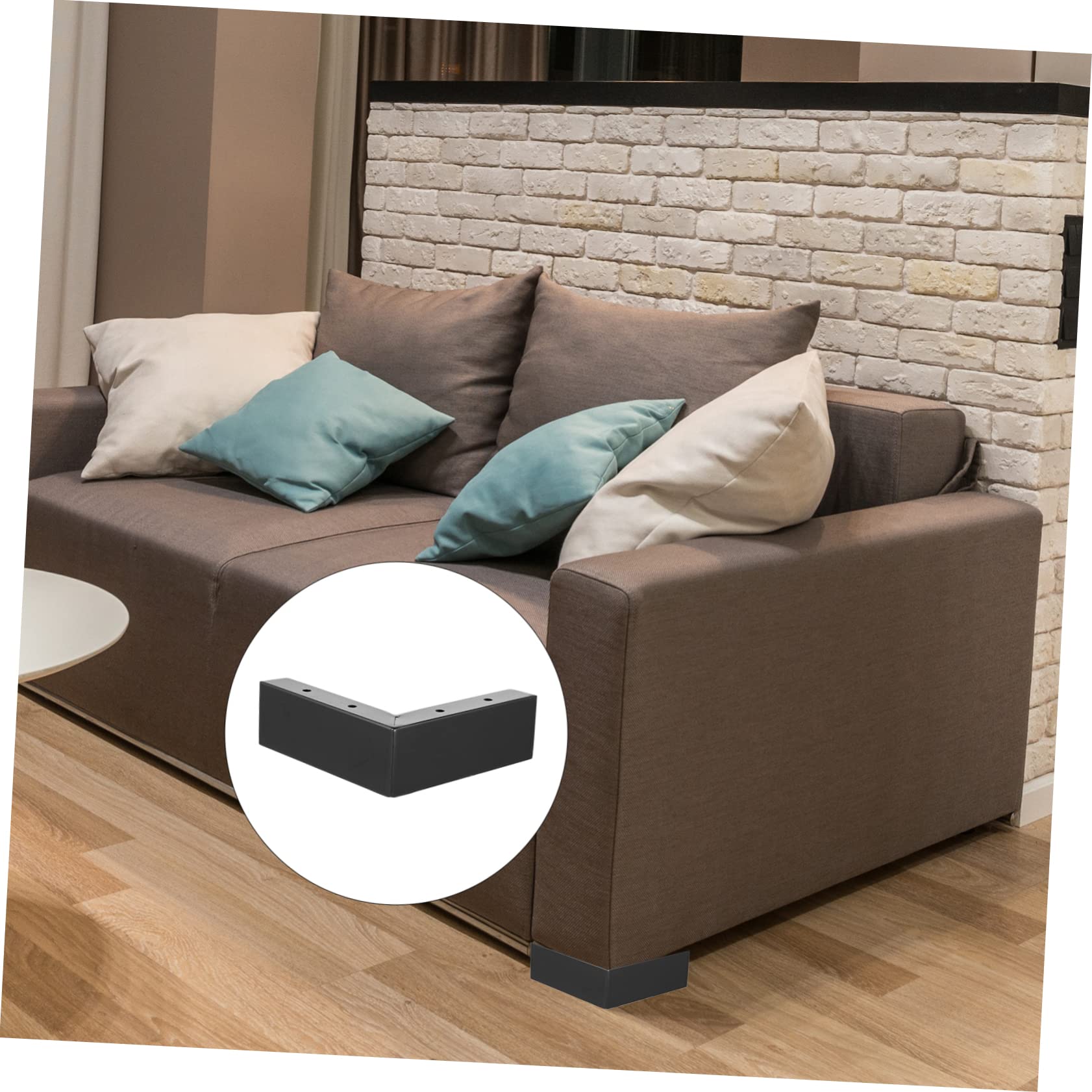 Homoyoyo Piedini per Mobili in Ferro Nero 4pezzi Buona Stabilità e Protezione per Pavimenti in Legno, per Camera da Letto e Armadi