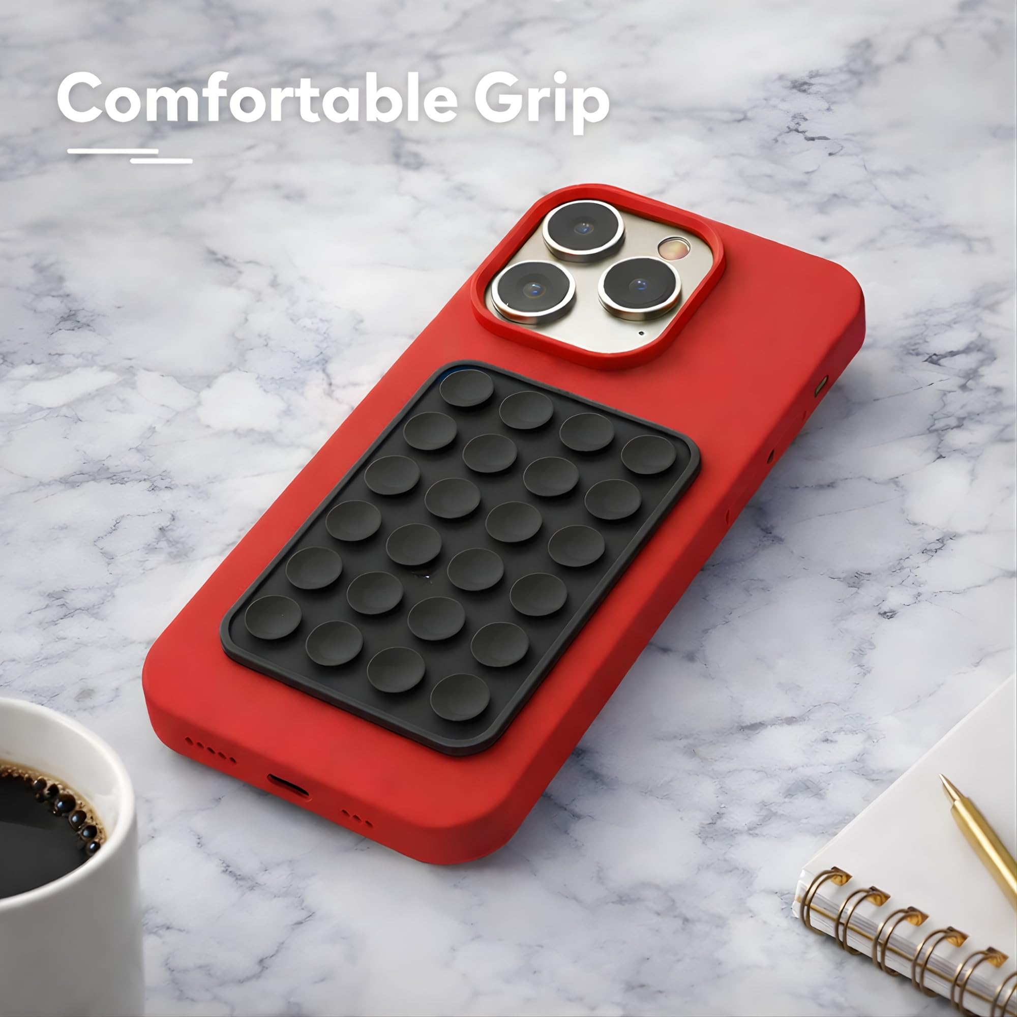 Sucky Funda de silicona con ventosa para teléfono, agarre antideslizante, soporte versátil manos libres, funda protectora duradera, agarre adhesivo para teléfono, ideal para coche, hogar y oficina,