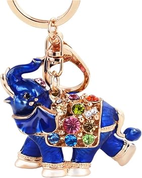 Betterdecor Feng Shui Lucky Trunk Up Elephant Key Chain Key Ring Handbag Hanging for Good fortune