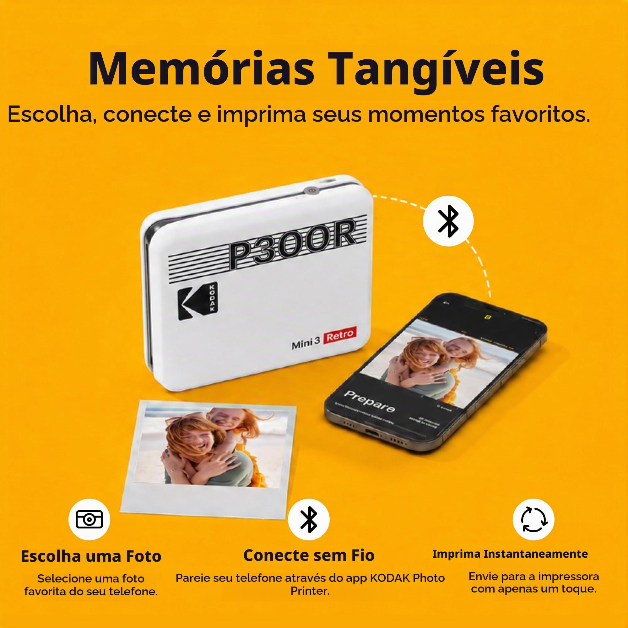 その他 New Kodak Mini 3 Retro Photo Printer KODAK Mini 3 Retrô Impressora de Fotos Portátil, Compatível com