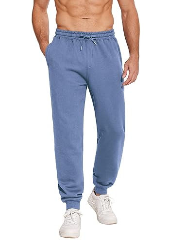PINSPARK Men's Fleece Lined Joggers with Zipper Pockets Cotton Athletic