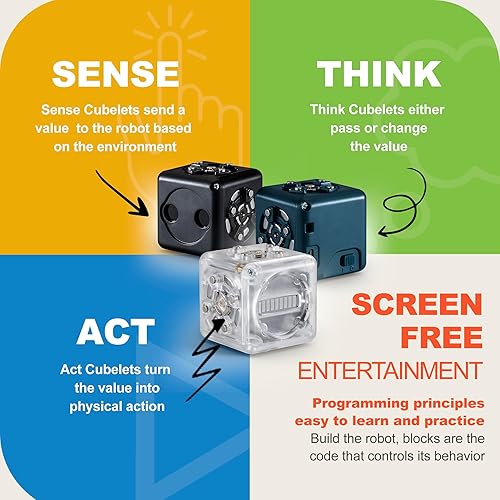 Miniatura 4 de Bloques de robot modulares de robótica con 11 cubos de robot, juego de curiosidad para kit de robótica en el hogar, kits STEM para niños, kit de