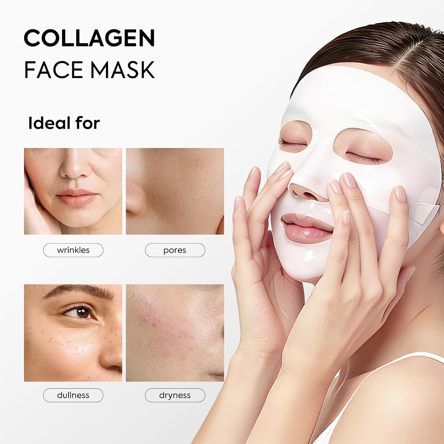 Collagen Face Mask, Bio-collagen Real Deep Mask, Overnight Face Masks Skincare, Facial Sheet Masks for Skin care, Hydrating, Elasticity & Firming for All Skin Types, 5 Pack - Image 2
