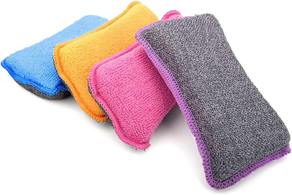 Kitchen Spons for Dishes, Microfiber Cleaning Scrubber,