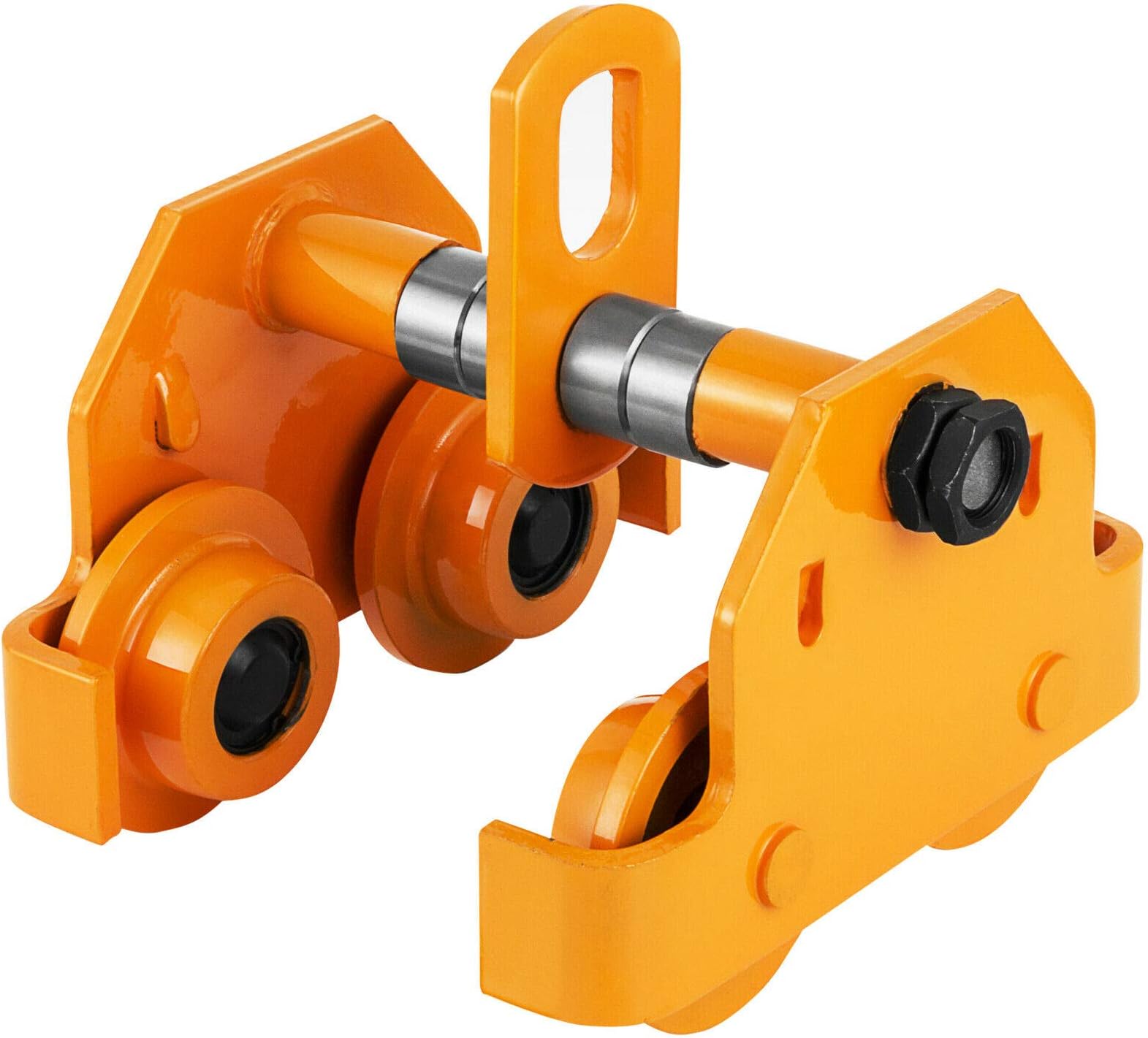 BestEquip Push Beam Trolley, 1100lbs Load Capacity Manual Trolley, 1/2Ton I-Beam Trolley, Heavy Duty Beam Trolley Hoist w/Dual Track Rollers, 2.5in - 5.5in Adjustable Flange for Lifting, in Steel