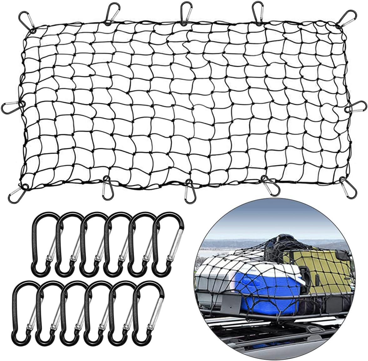 Buy Roof Rack Cargo Net for Cars & SUVs, Highly Stretchable Bungee Net