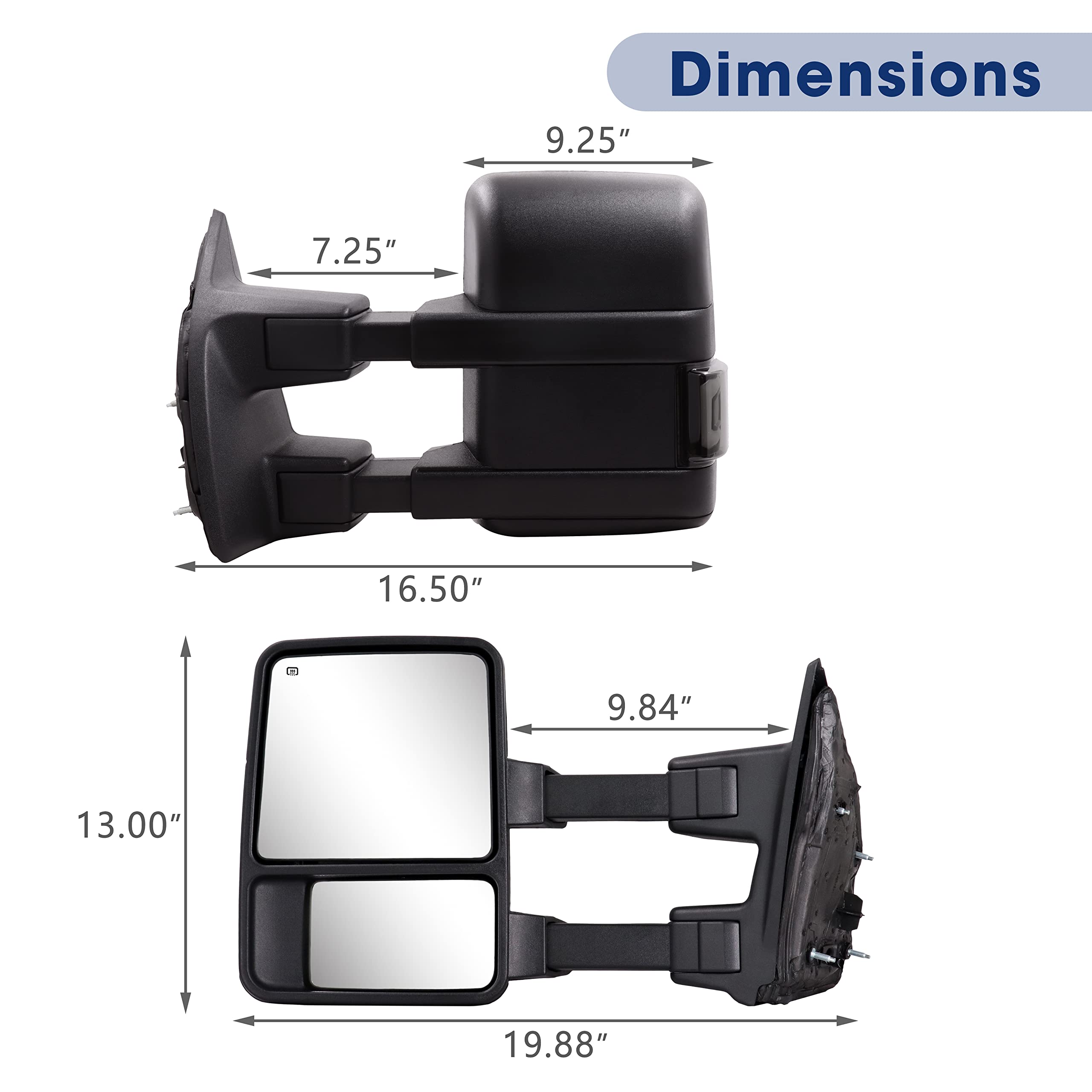 Switchback Towing Mirror Compatible With 19992016 F250 F350 F450 F550