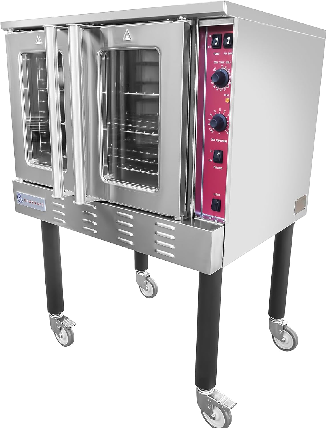 GenKraft- Full-Size Single Deck, 38" W Commercial LP Convection Oven 54,000 BTU in Stainless-Steel (GGC100) (PROPANE)